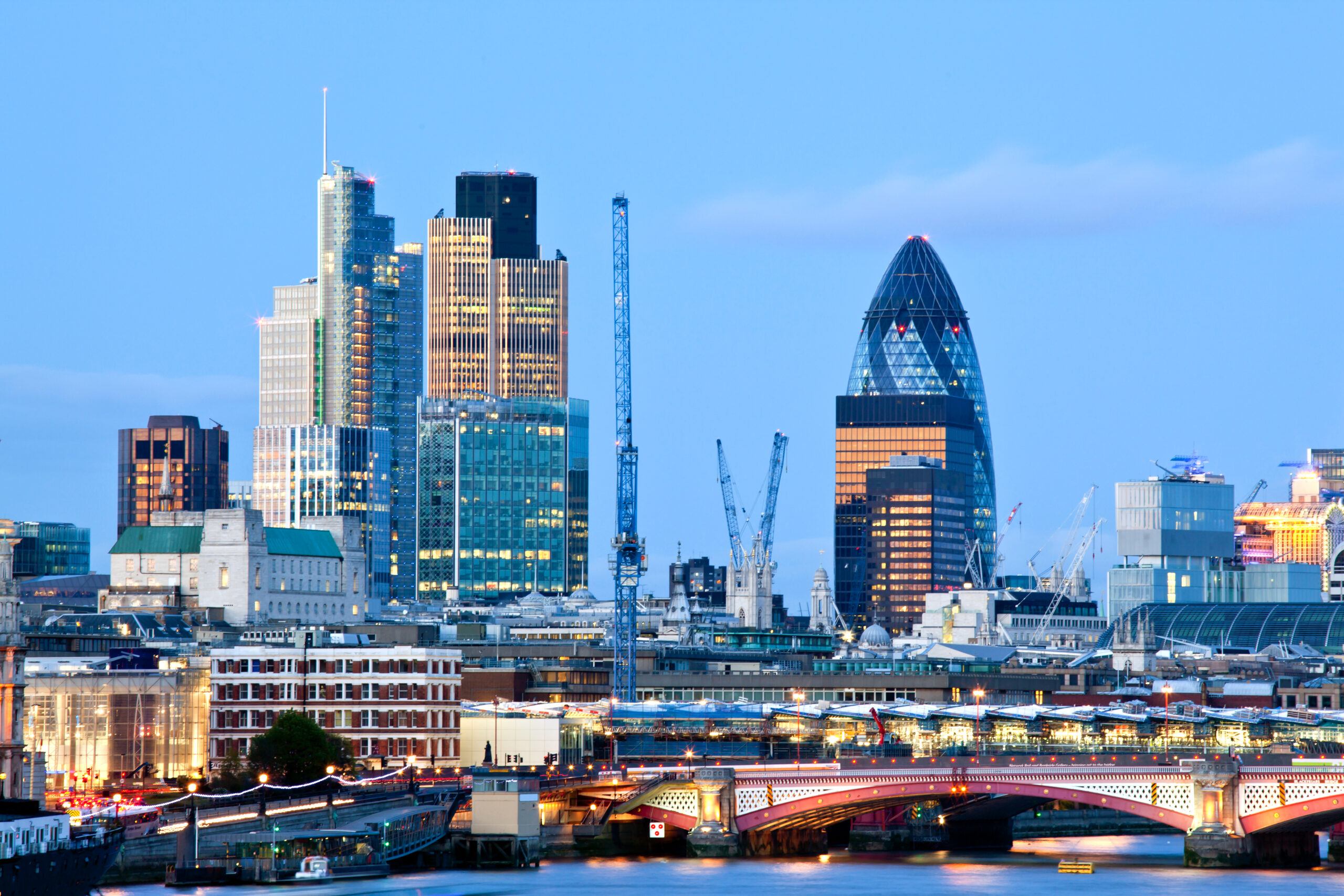 London skyline with The Gherkin in the background