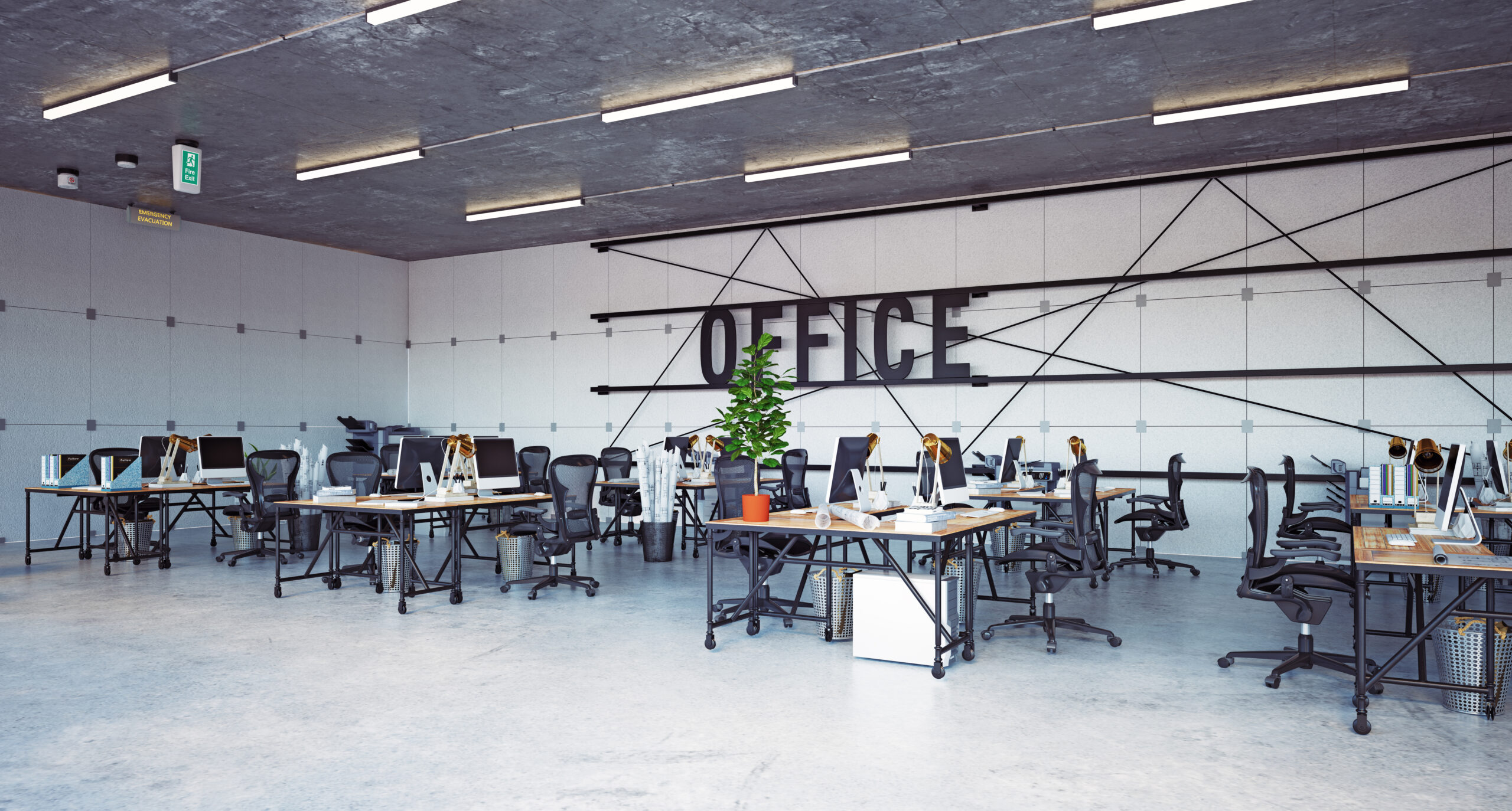 Open office space layout