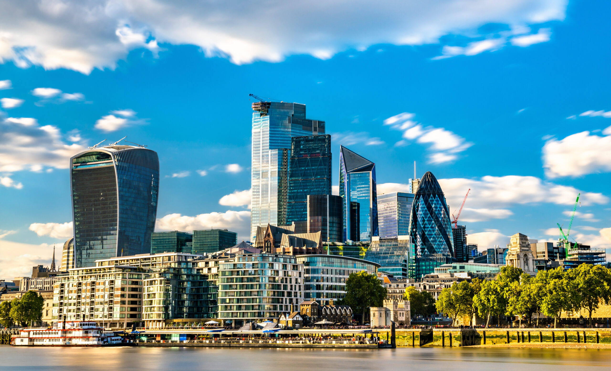 Skyscrapers of the City of London in England