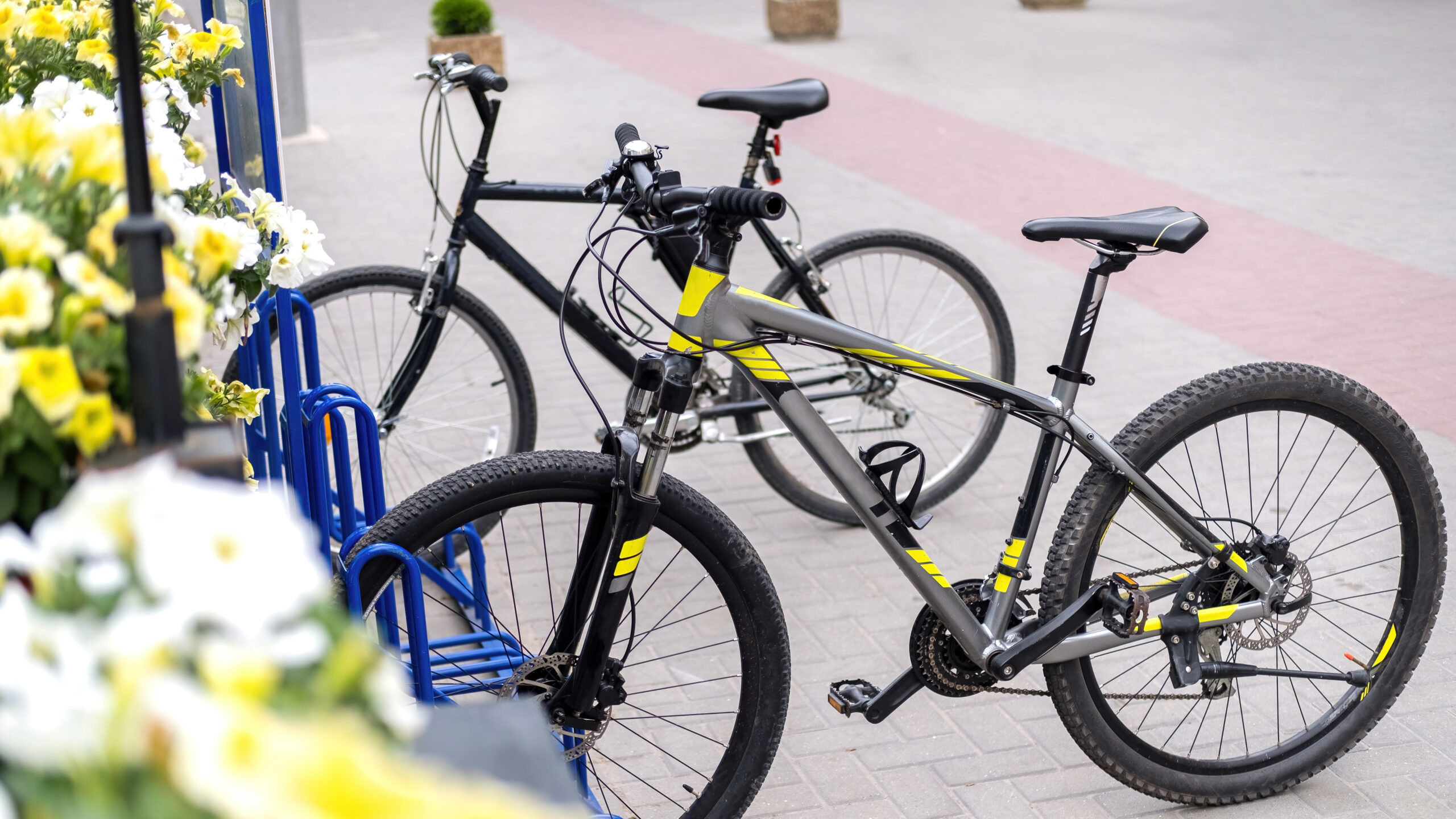 bike storage outside an office space